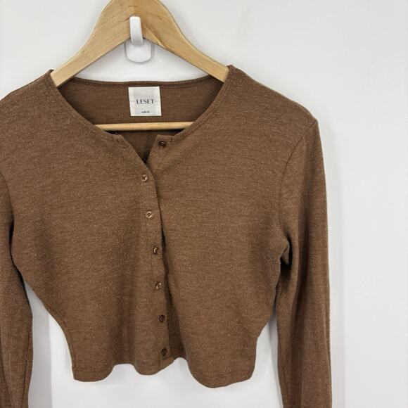 Leset Cropped Cardigan Womens XSmall Lauren Soft Sweater Capsule Luxury Parisian - Picture 5 of 9